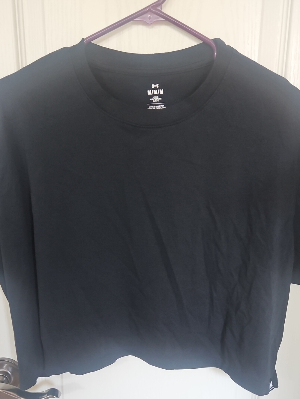 Under Armour Womend Crop Top Black Short-Sleeve Crew Tee